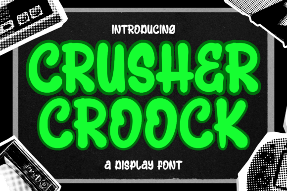 Crusher Croock: Bold Display Font for Handmade Labels & Urban Designs