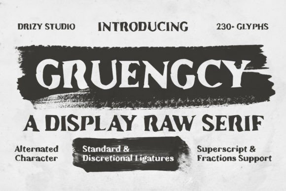 Gruengcy: A Display Font That Bridges Raw Texture and Refined Detail