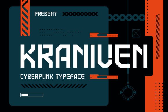 Kraniven: A Cyberpunk Display Font That Electrifies Handmade Branding
